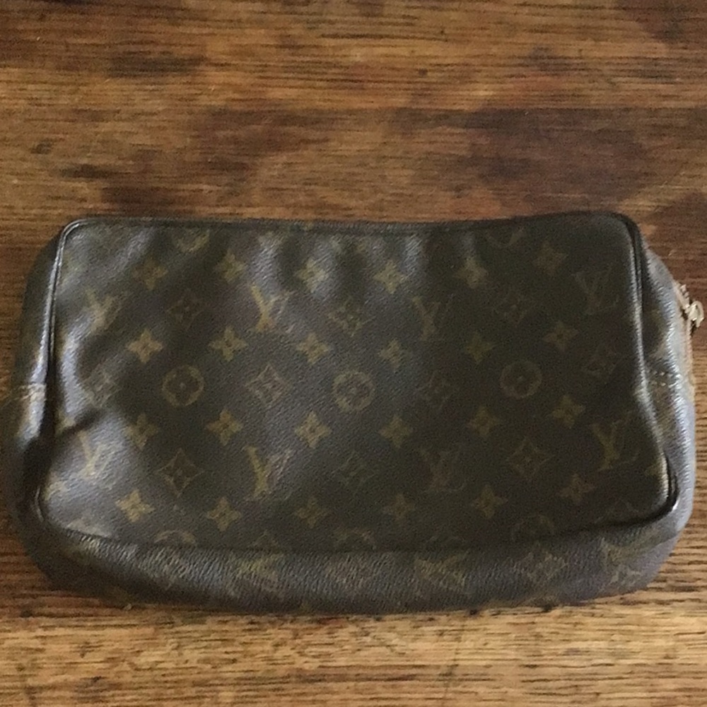 VTG..1960’a Louis Vuitton Monogram Trousse Toilette Pouch Brown Clutch Case LV - Picture 1 of 10